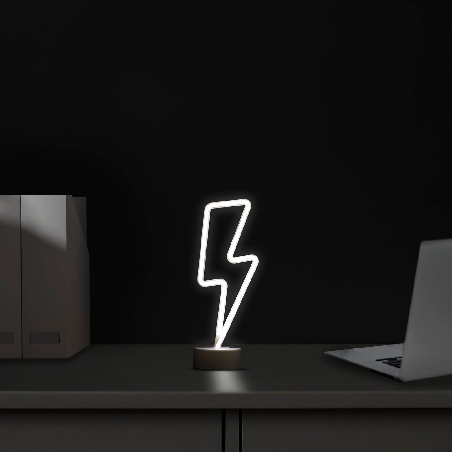 Northlight LED Lightening Bolt Neon Table Light - 11.5" - White