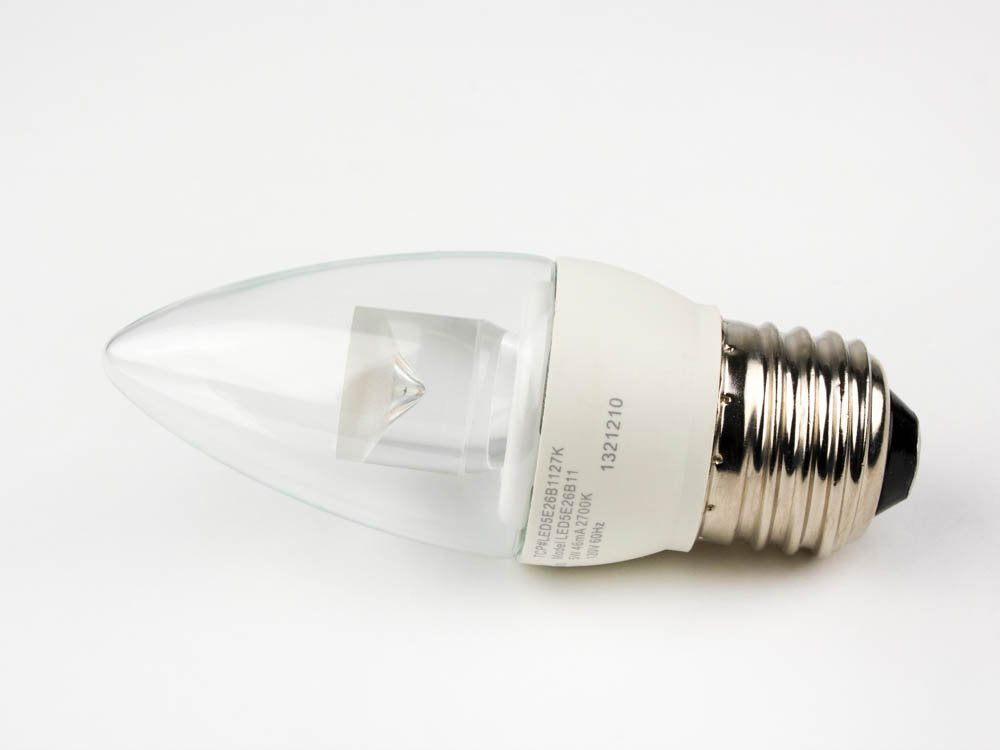 TCP LED5E26B1127K LED Bulb, B11 E26, 5W (40W Equiv.) - Dimmable - 2700K - 300 Lm.