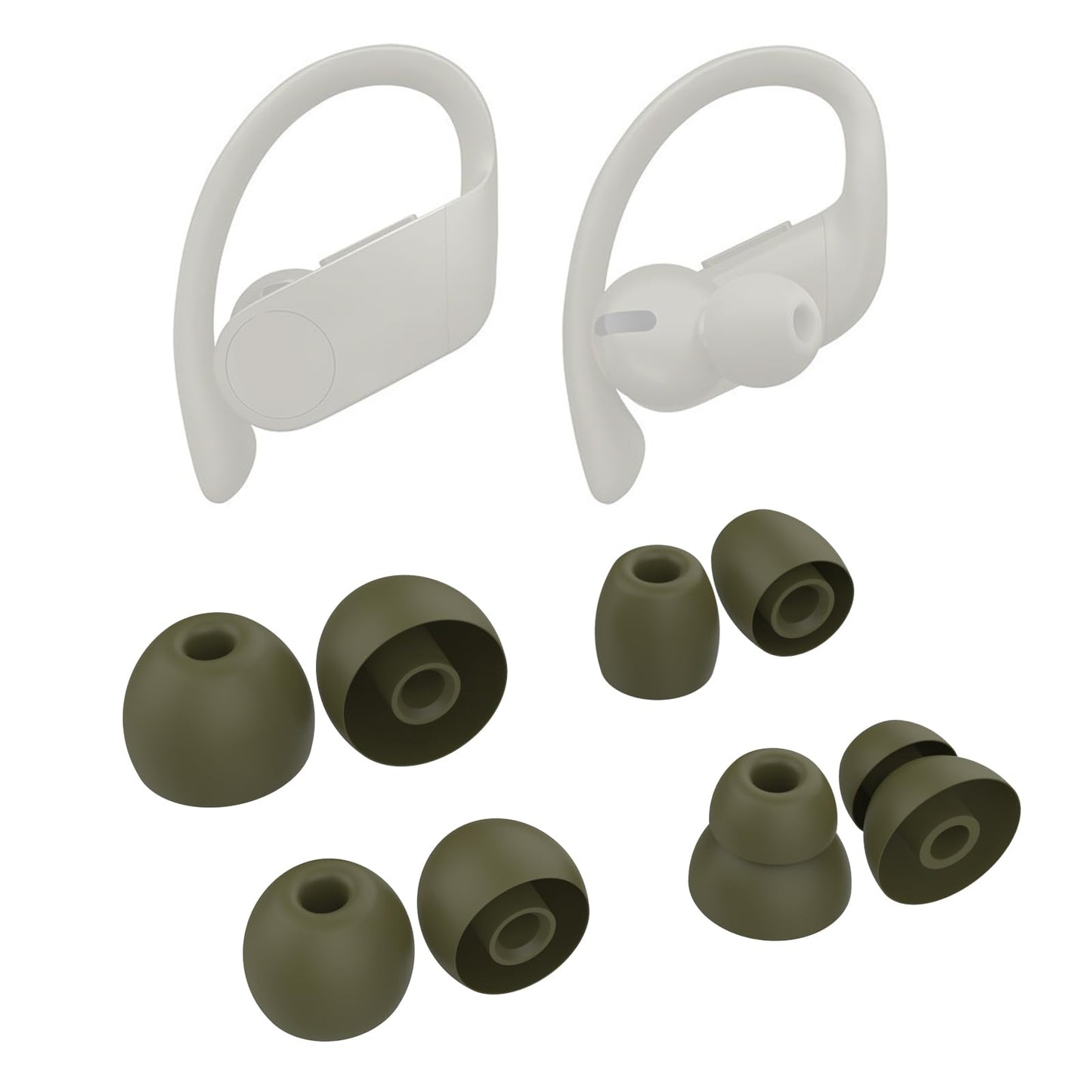 8pcs Powerbeats Pro Silicone Ear Tips Compatible with Beats Powerbeats Pro, Beats X, urBeats3 Earphones (Pro Eartips Green)
