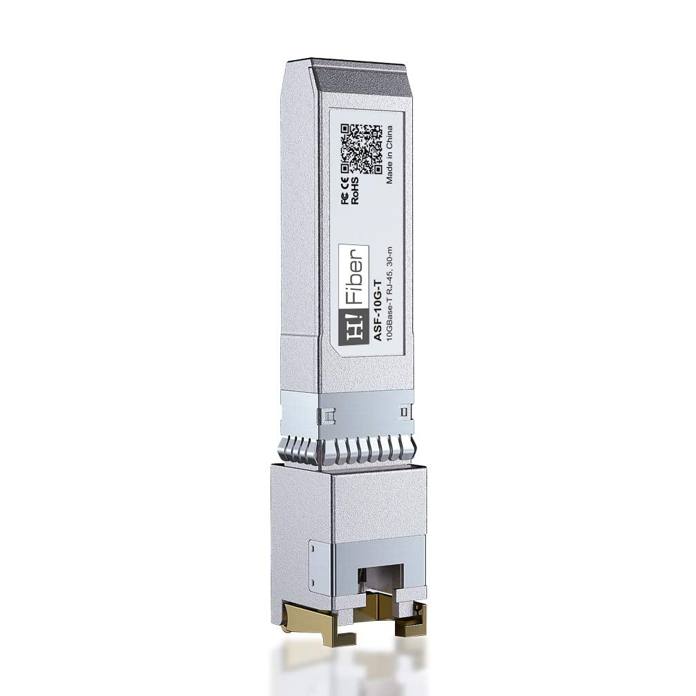 H!Fiber 10Gb SFP+ RJ45 Transceiver, 10Gbase-T SFP+ Ethernet Module Support 10G/5G/2.5G/1.25G, Compatible with Cisco SFP-10G-T-S, Ubiquiti, UniFi