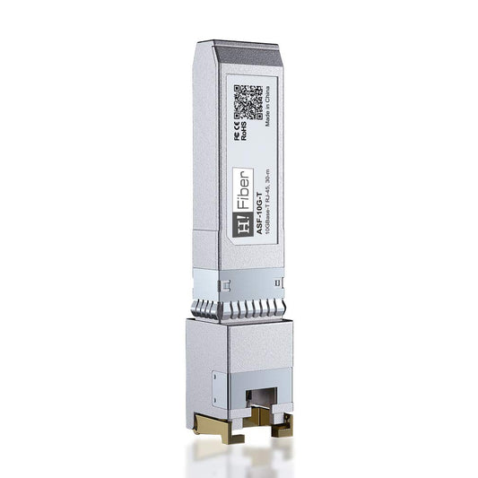H!Fiber 10Gb SFP+ RJ45 Transceiver, 10Gbase-T SFP+ Ethernet Module Support 10G/5G/2.5G/1.25G, Compatible with Cisco SFP-10G-T-S, Ubiquiti, UniFi