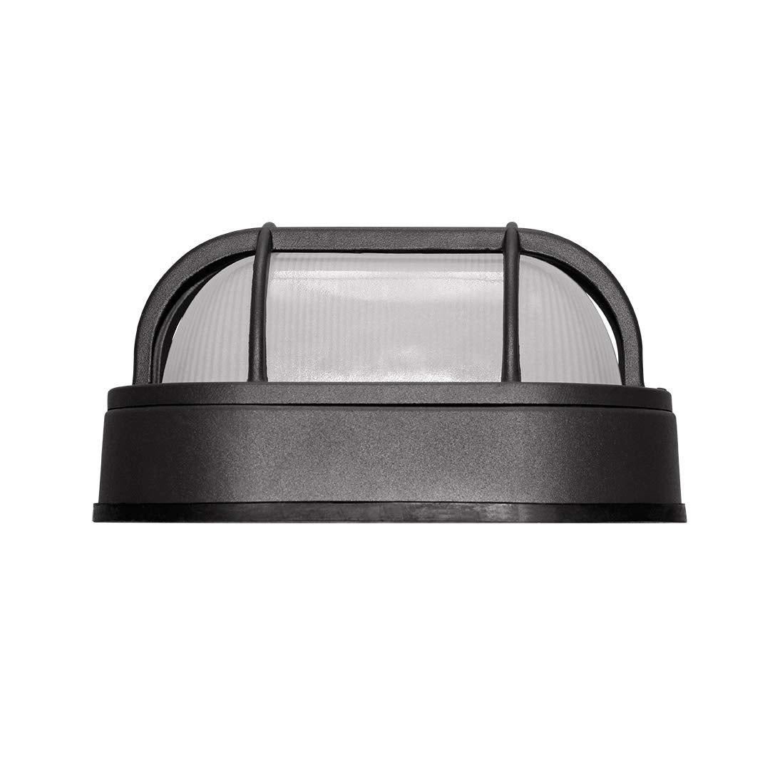 Euri Lighting EOL-WL13BK-2050e Aluminum Housing, Bulkhead Outdoor Integrated LED Wall Light, Wet Rated, 6.2 Watts, 434 Lumens, 5000K Cool White