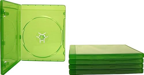Square Deal Recordings & Supplies (5) 12mm Replacement Video Game Cases - Translucent Green - Compatible with XBOX One - #VGBR12XONE