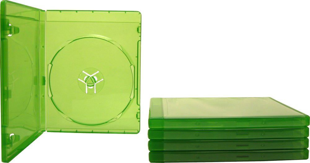 Square Deal Recordings & Supplies (5) 12mm Replacement Video Game Cases - Translucent Green - Compatible with XBOX One - #VGBR12XONE