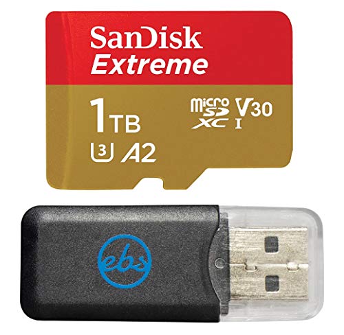 SanDisk MicroSD 1TB Extreme Memory Card Compatible with Insta360 X3, X4, X4 Air and X5 Action Camera (SDSQXAV-1T00-GN6MN) V30 A2 U3 Bundle with (1)
