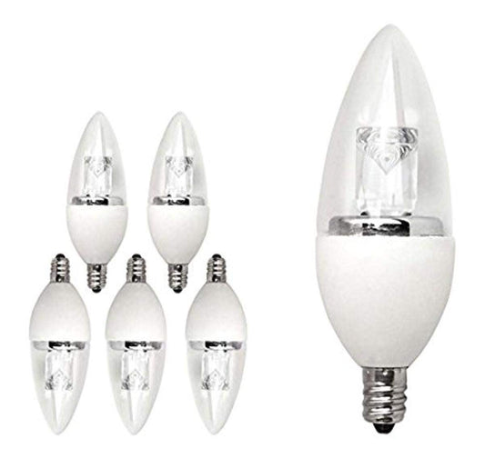TCP LDCT40W50K6 LED Decorative B11 Chandelier Light Bulbs, Candelabra Based (E12), Dimmable, 40 Watt Equivalent, Daylight, 6 Count