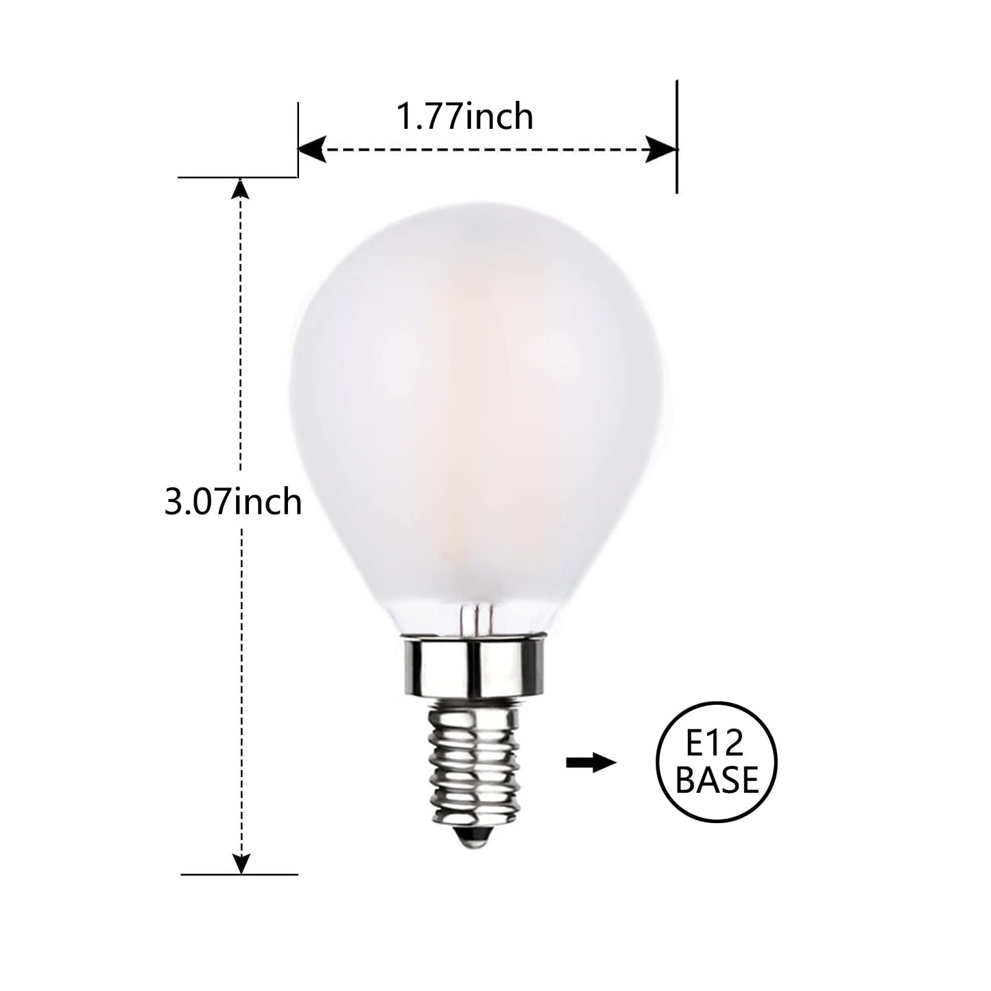 Sunaiony E12 LED Bulb 60W Equivalent Dimmable Candelabra Light Bulbs 3000K