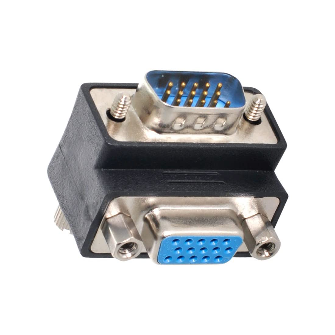 chenyang VGA Connectors,VGA SVGA D-Sub HDB15Pin Male to Female 90 Degree Down Angled Gender Changer Video Graphics Array Connector Adapter