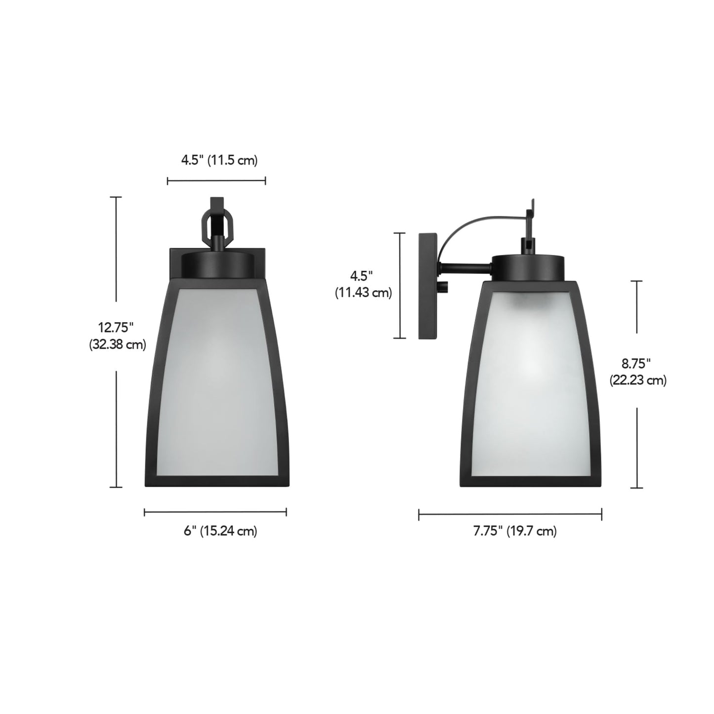 Globe Electric 60000166 1-Light Outdoor Wall Sconce, Matte Black, Frosted Glass