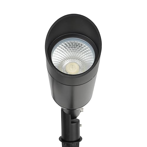 J.LUMI 15W Outdoor LED Spotlight with Stake, Plug-in 120V, IP65 Waterproof, 5000K Daylight, 1350 Lumens, 60° Beam, 4-ft Cord, Flag, Tree, Garden