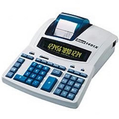 Rexel IB404207 Desktop Calculator 1491X with Mains Connection, 230 x 300 x 92 mm, Negative Numbers in Red, Two-Tone Display, Light Grey/Blue
