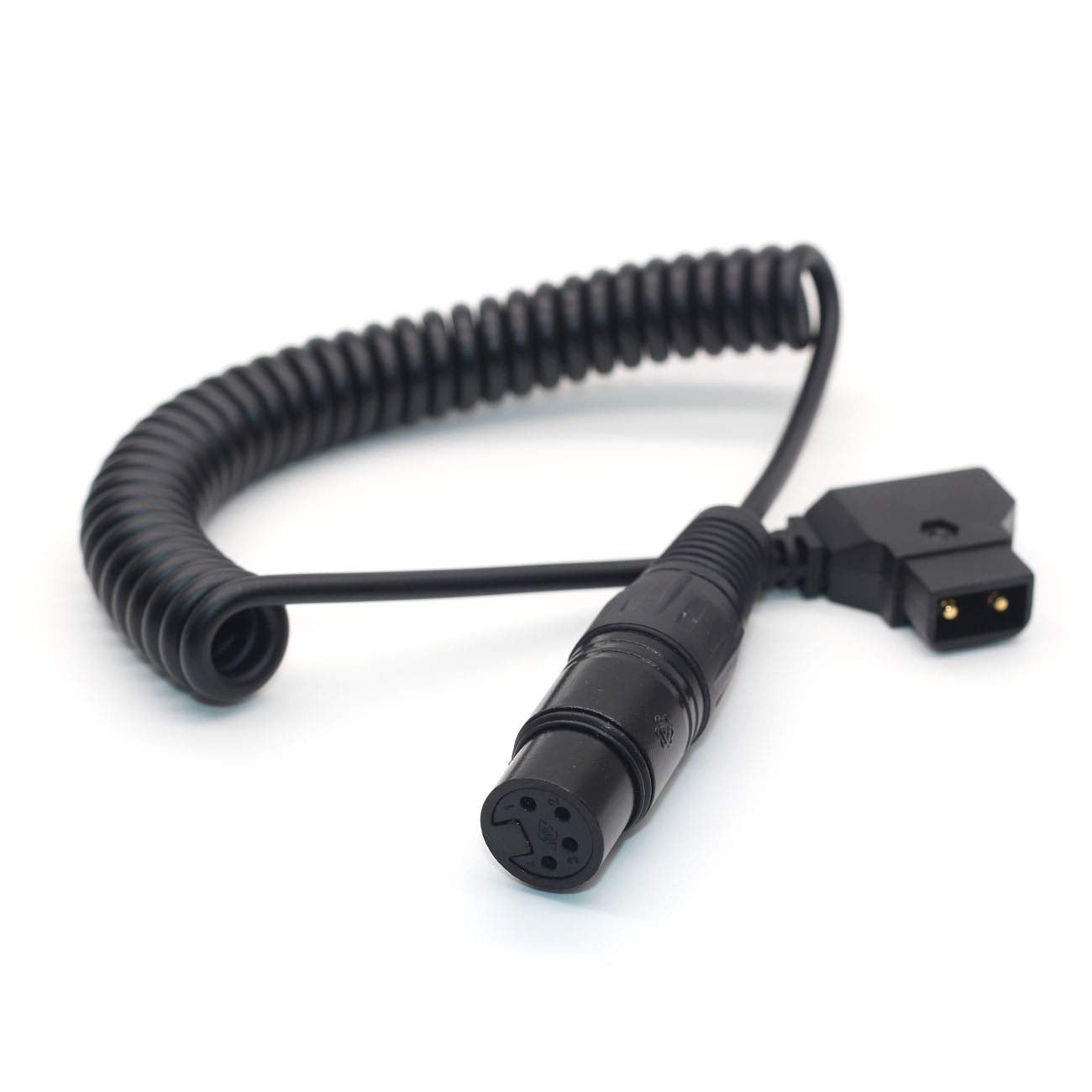 SZJELEN Dtap to XLR 4Pin Female Power Cable for Power Supply Battery Adapter DSLR Camcorder (Spring Line)