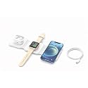 Chargeix 3 in 1 Magnetic Charging Station, Foldable MagSafe-Compatible Charging Stand for iPhone 16 15 14 13 12 Series, Apple Watch & AirPods, USB-C