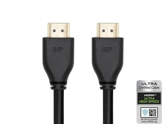 Monoprice 8K Certified Ultra High Speed HDMI Cable - HDMI 2.1, 8K@60Hz, 4K@120Hz, 48Gbps, HDR, VRR, CL2 in-Wall Rated, 20ft, Black