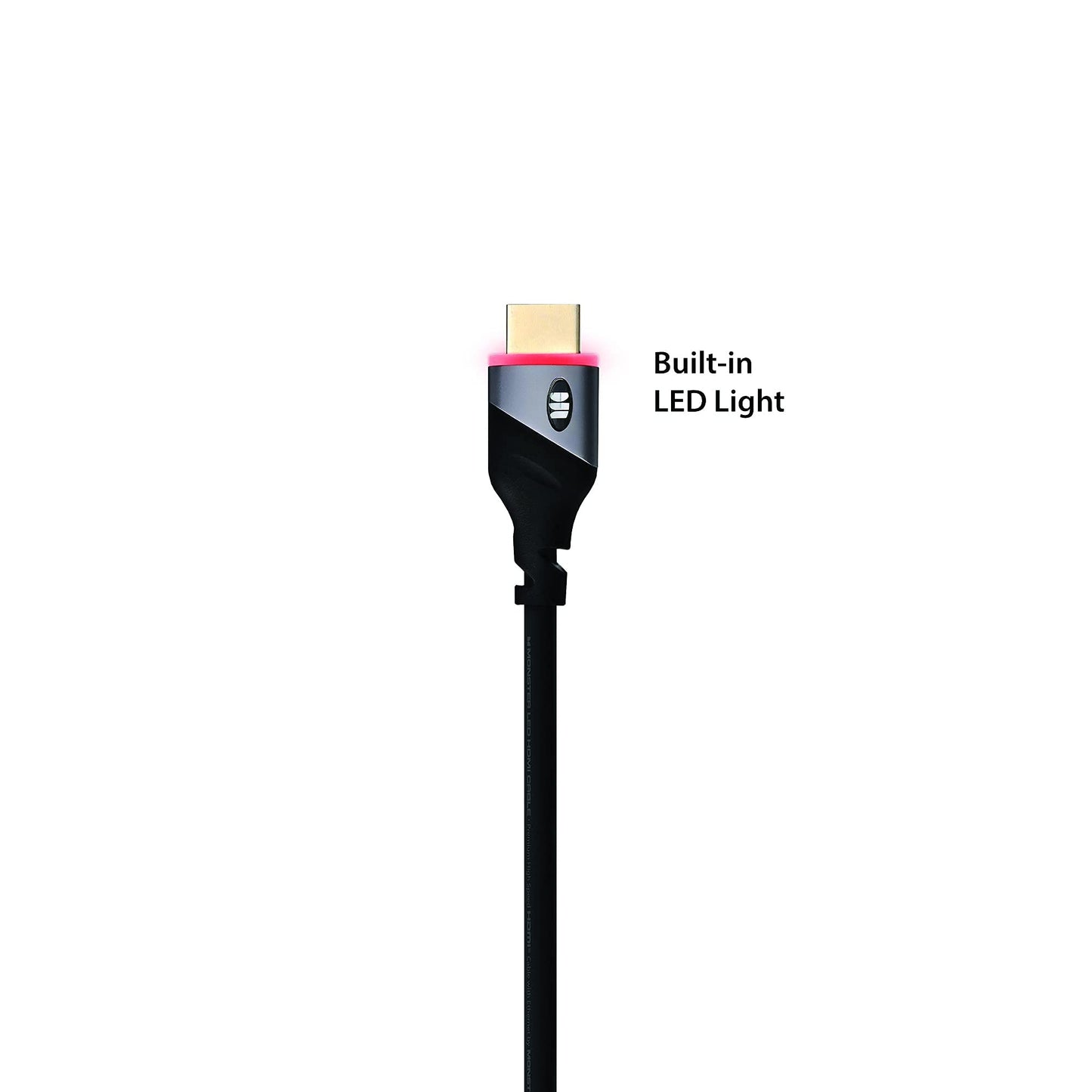 Monster 6ft High Speed 4K Hdr Hdmi Cable with Built-in Red Led Light, Gaming, Video, and Computer