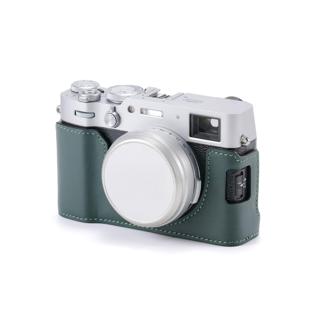 Tilta Leather Camera Case Compatible with Fujifilm X100VI (Green) | Integrated Hand Grip | Bottom Protection | Small Flap for Battery Access |