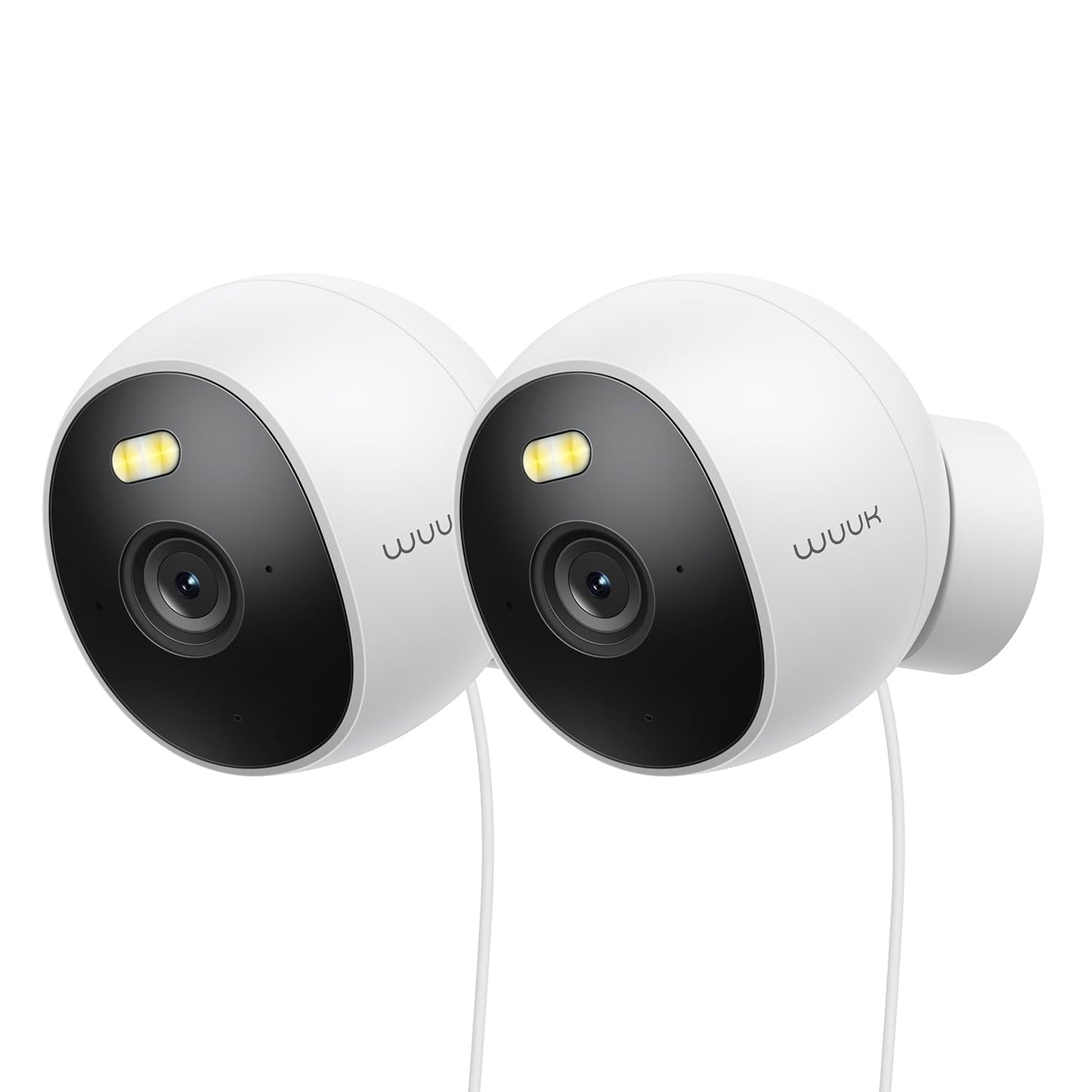 WUUK Security Camera, 4MP Indoor/Outdoor Wired Camera, Face Recognition, Color Night Vision, No Monthly Fee, Magnetic Mount, 2.4 GHz WiFi Only