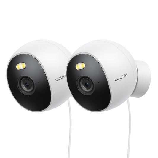 WUUK Security Camera, 4MP Indoor/Outdoor Wired Camera, Face Recognition, Color Night Vision, No Monthly Fee, Magnetic Mount, 2.4 GHz WiFi Only