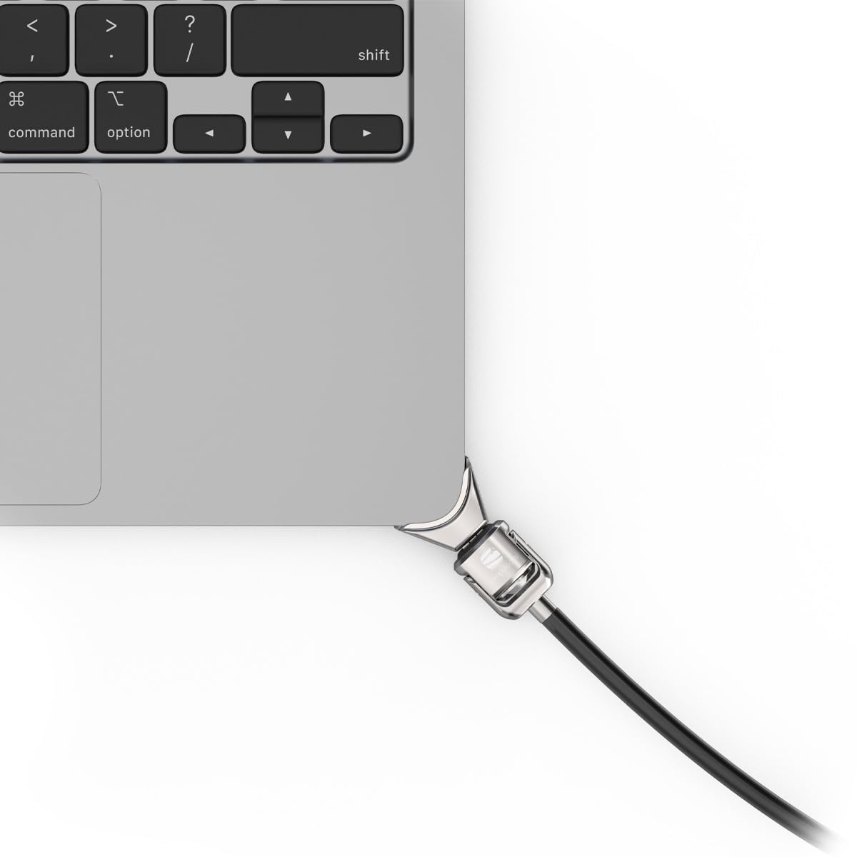 Compulocks Ledge Lock Adapter for MacBook Air 15" M2-M4 - Keyed Cable Lock in Silver & Black, Secure Laptop Theft Protection Design, Anti-Theft