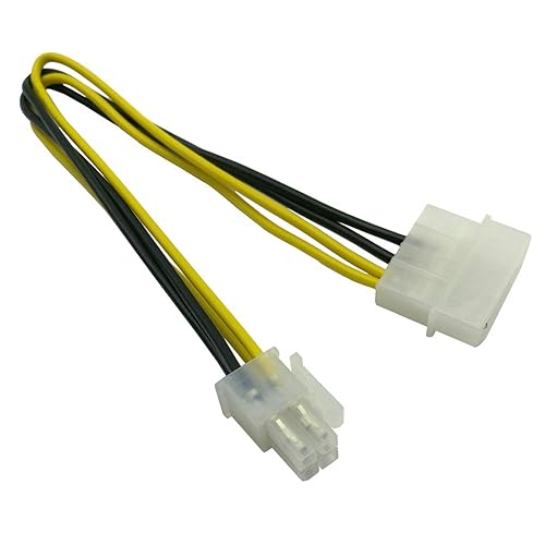 COMeap (3-Pack) 4 Pin Molex Connector, LP4 Molex to ATX 4 Pin Connector Auxiliary Power Adapter Cable 9.5-inch (24cm)
