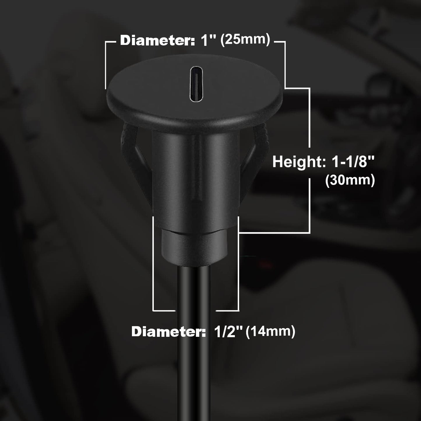 BATIGE Small Type C 3.0 Car Flush Mount Cable USB C 3.0 Panel Mount Male to Female Extension Cable for Car Truck Boat Motorcycle Dashboard 3ft
