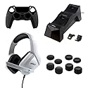 Deluxe Master Pak for PlayStation®5 | Dual Controller Charge Base | High Quality Wired Ergonomic Headset Designed for Over Ears | Silicone Grip