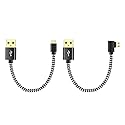 Y.D.F USB Power Cord Power up Your Fire TV Stick Form Your TV's USB Port, USB Cable for Chromecast/Roku Stick, 2 Pack 8 Inch (1 Straight 1 Angle)