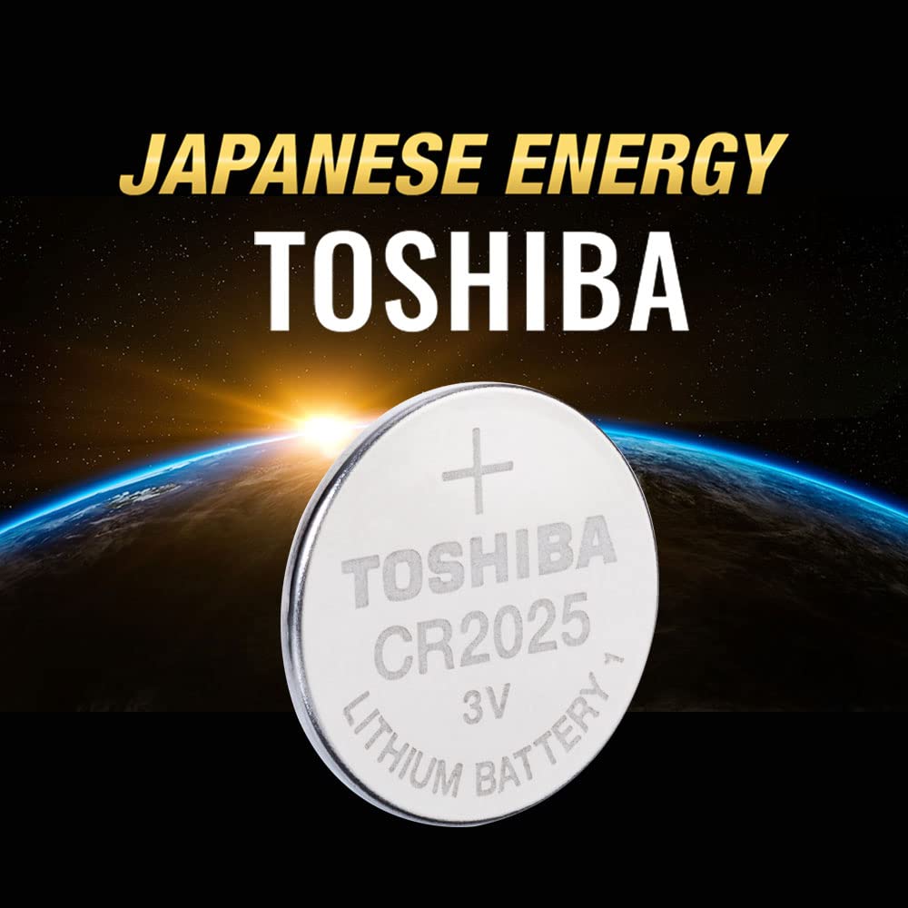 TOSHIBA CR2025 3V Lithium Coin Cell Battery Pack of 5
