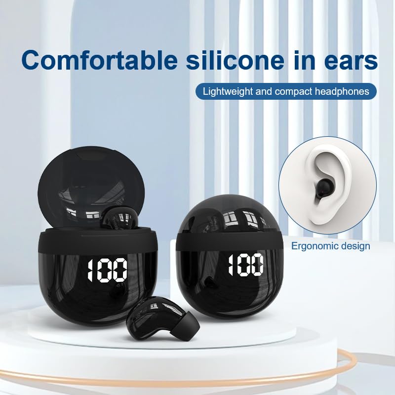 Honcas Invisible Earbuds Wireless Bluetooth - Tiny Small Earbuds with Premium Sound Quality, One-Step Auto Pairing, Smart Touch Control - Perfect…
