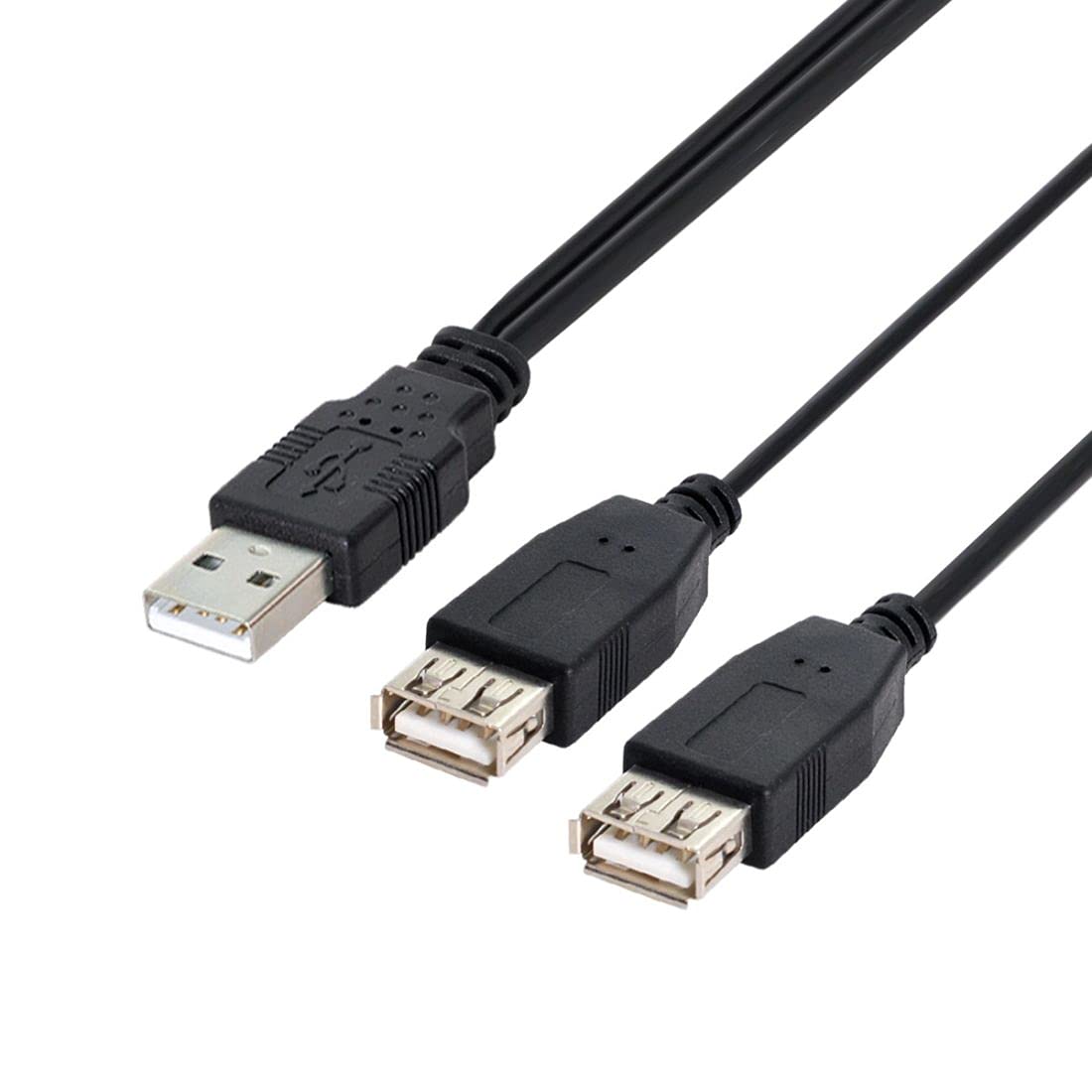 chenyang USB 2.0 Y Splitter Cable USB 2.0 Male to Female Data Charger Extension Cable with Auxiliary Power Supply Port