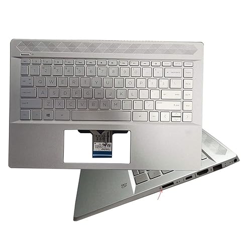 Laptop Replacement Keyboard Compatible for HP Pavilion 14-CE 14-CE0064ST 14-CE0068ST 14-CE0008CA TPN-Q207 US Layout with Palmrest Upper Cover Case No