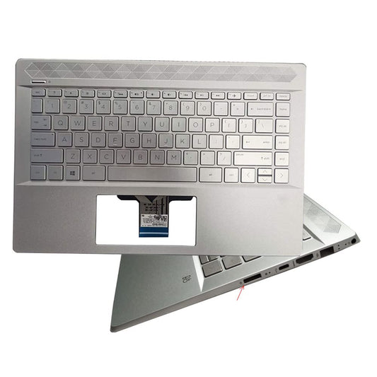 Laptop Replacement Keyboard Compatible for HP Pavilion 14-CE 14-CE0064ST 14-CE0068ST 14-CE0008CA TPN-Q207 US Layout with Palmrest Upper Cover Case No