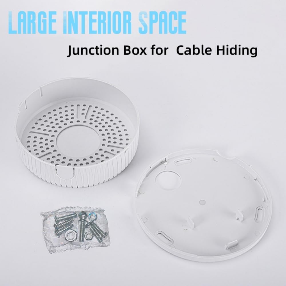 GledeYeTec 5.5" Camera Base Junction Outlet Box, Universal Junction Box for CCTV Surveillance Cameras, Plastic Waterproof Junction Box Mount Bracket