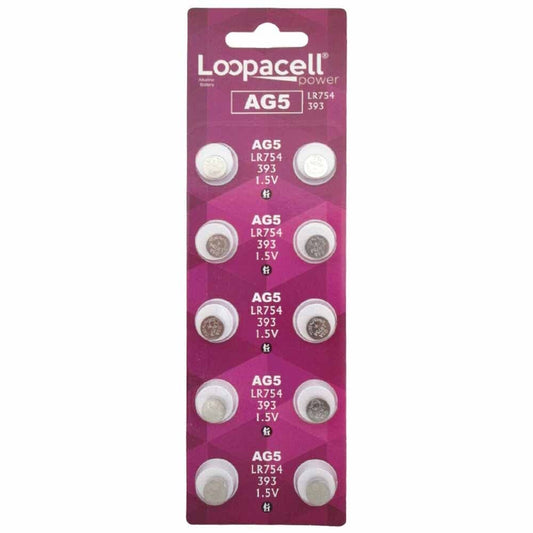 LOOPACELL AG5 LR754 393 309 193 LR48 D309 D393 Alkaline Button Cell Battery x 100