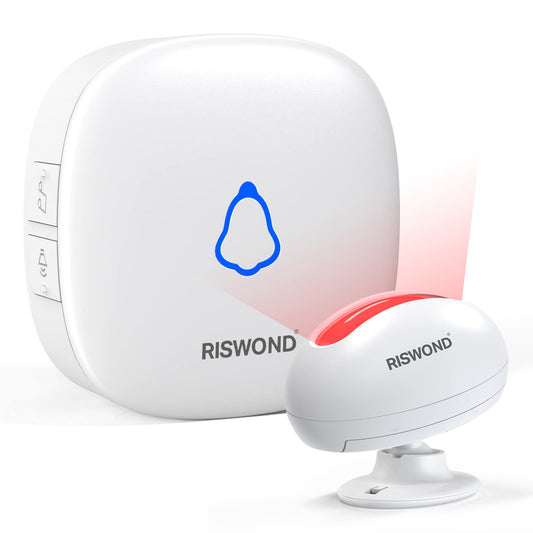 Wireless Motion Sensor Door Chime: Business Entry Doorbell Indoor Motion Detector Buzzer (500Ft Range, 32 Tunes, 5 Level Volume) Store Entrance Alert