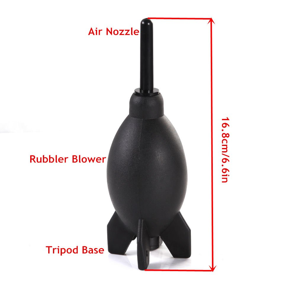 FocusFoto PRO 6.6 Inch Rubber Rocket Air Blower Duster Cleaner Dust Cleaning for DSLR Camera CCD Lens Keyboard Black