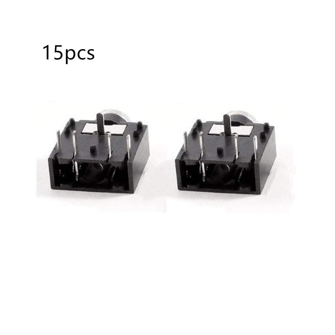 bnafes 15pcs PJ-307 3.5mm Stereo Jack Socket 5 Pin PCB Mount Female Audio Headphone Socket Connector