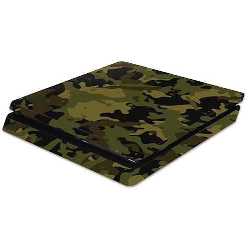 MightySkins Skin Compatible with Sony PS4 Slim Console - Green Camouflage | Protective, Durable, and Unique Vinyl Decal wrap Cover | Easy to Apply