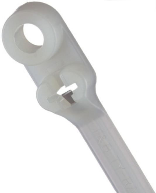 Thomas & Betts TY534M Cable Tie, Nylon, 40 lb., 6", #8 Mounting Hole, Natural (Pack of 100)