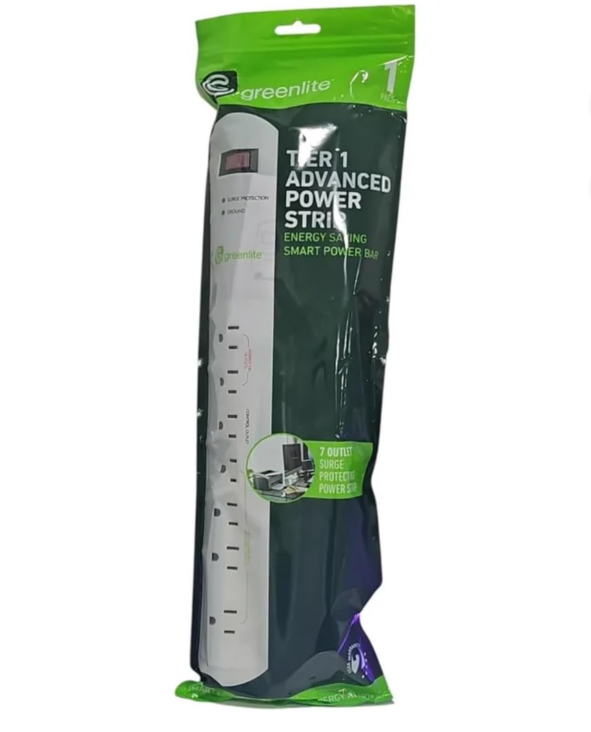 Greenlite Tier 1 Advanced Power Strip, 7 Outlets, 3 Ft Cord, 1440 Joules Surge Protection