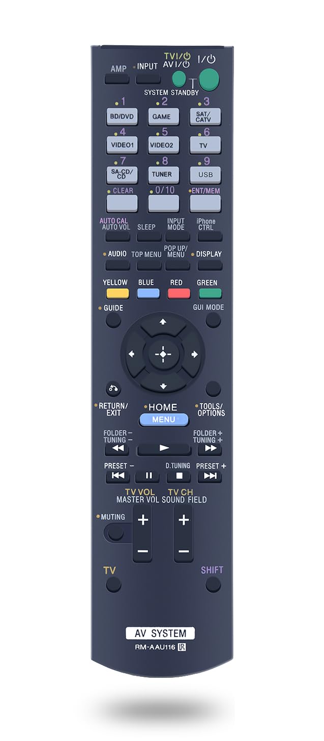 RM-AAU106 Replacement Remote Control for Sony AV Receiver Home Theater System STR-DH720 STRDH730 STR-DH720HP STR-DH730 1-489-345-11 STR-DH830