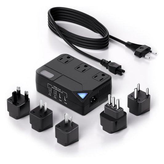 250W Conversion Plug, International Travel Converter with 2 USB and 2 USB-C Ports, lowering 220V to 110V for 100V-240V Areas and Different Countries…