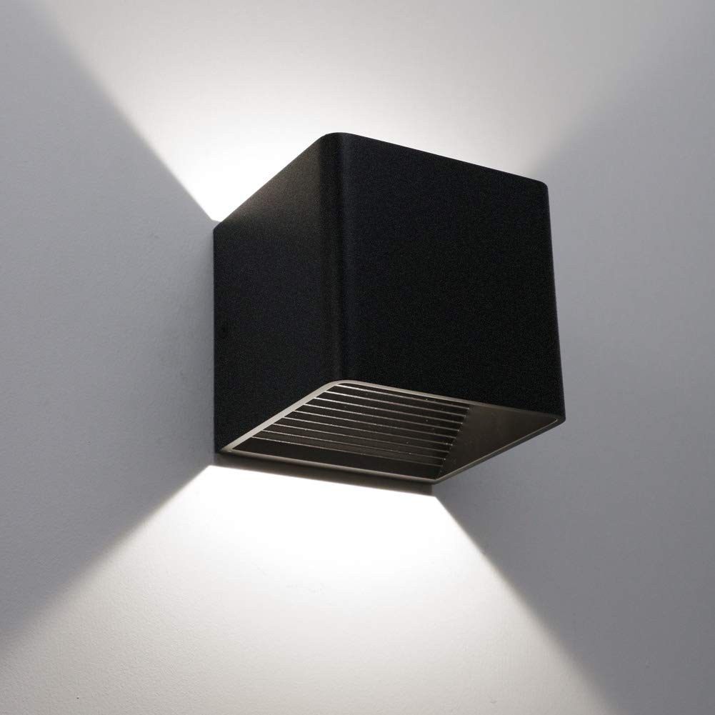 Aipsun Square Matte 10W LED COB Modern Up and Down Wall Light Indoor Wall Mount Sconce Pathway Staircase Bedroom Reading Living Room Balcony Home