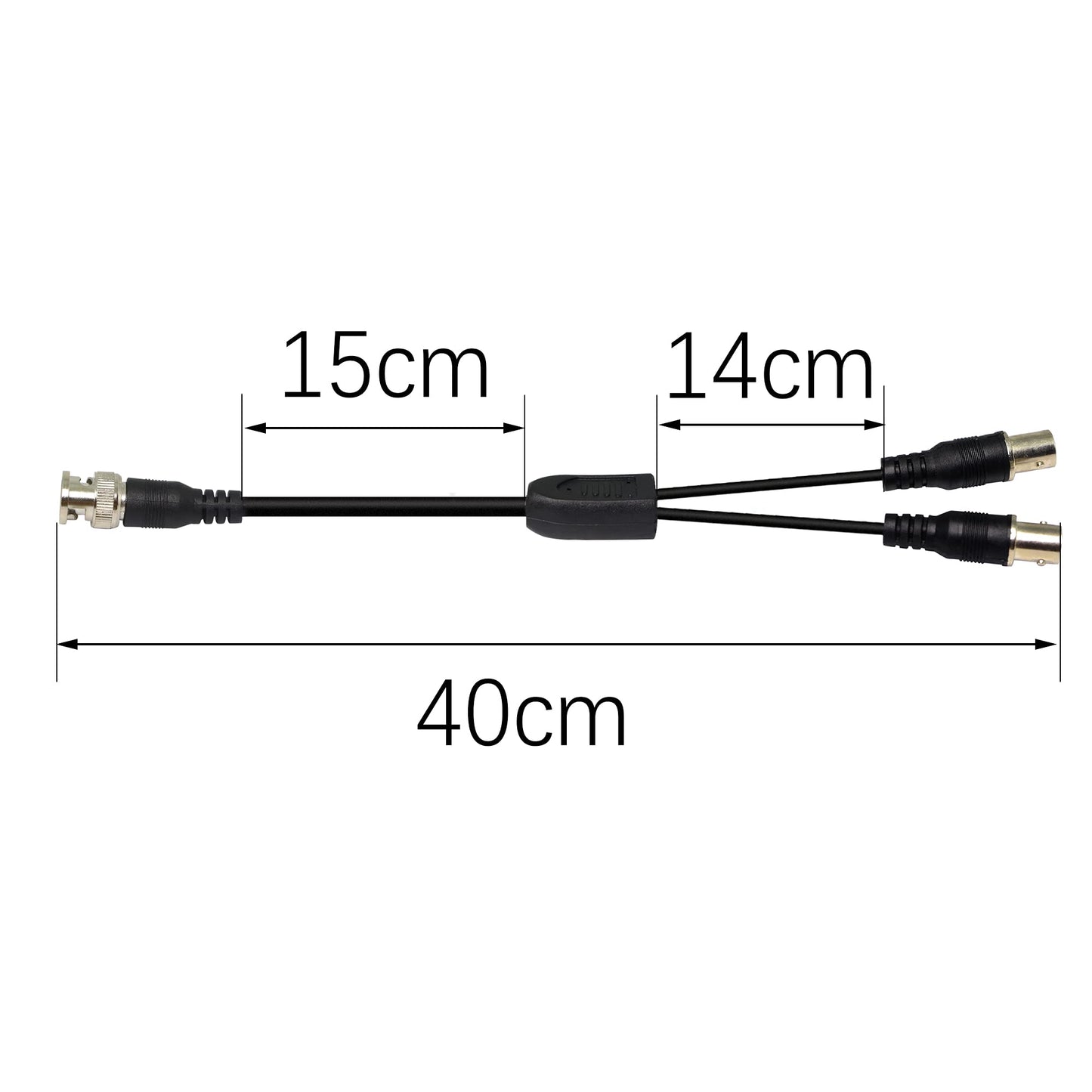 PNGKNYOCN Coaxial Y Splitter Cable - BNC Male to Dual BNC Female Connector Adapter Cable for Cameras and Video Equipment (0.4m)