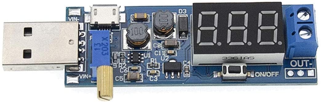 USB Buck Boost Converter 3.5V-12V to 1.2V-24V DC-DC Step Up Step Down Power Supply Module Voltage Regulator 5V to 3.3V 9V 12V 18V (5 Pack)