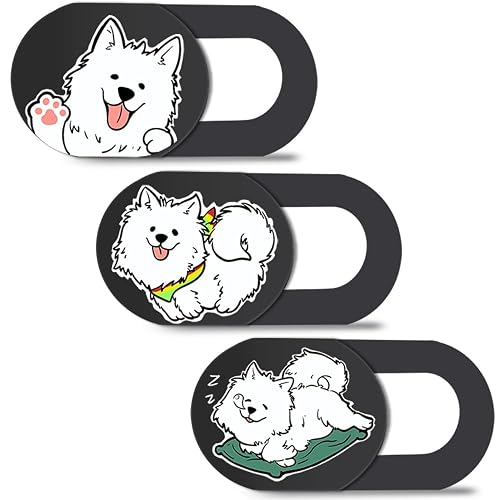 DR. PANDACAT Hug Me Dog 3-Pack Laptop Camera Cover Slide - Cute Webcam Cover for MacBook Pro/Air, Dell, iPad, iPhone, iMac, Echo Show - Laptop Webcam