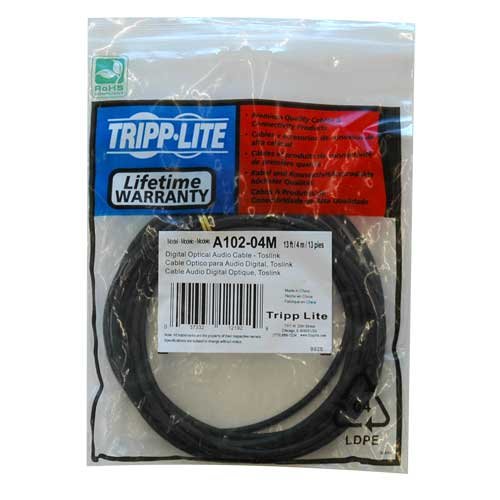 Tripp Lite Toslink Digital Optical SPDIF Audio Cable, 4 meters (13-ft.) (A102-04M) Multicolor