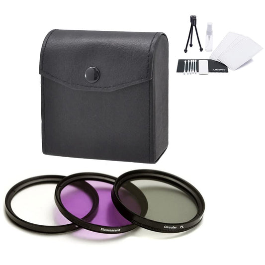 UltraPro 52mm Digital High-Resolution Filter Kit (UV, CPL, FLD) with Deluxe Filter Carry Case for Select Canon Digital Cameras. Bundle Includes