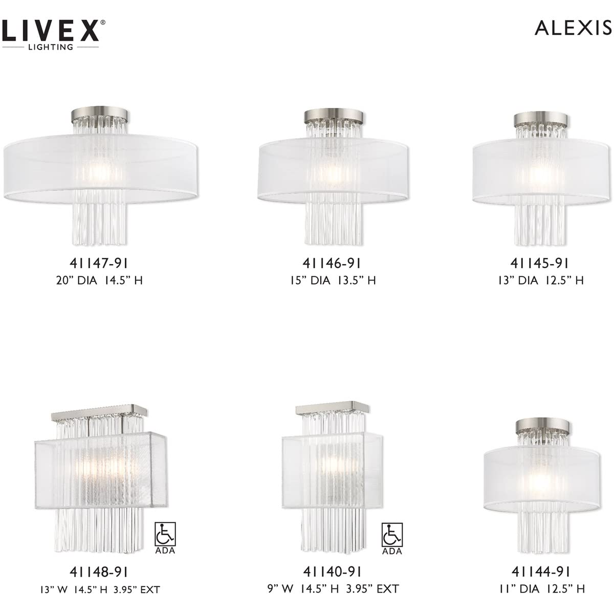 Livex Lighting 1 Lt Brushed Nickel ADA Wall Sconce