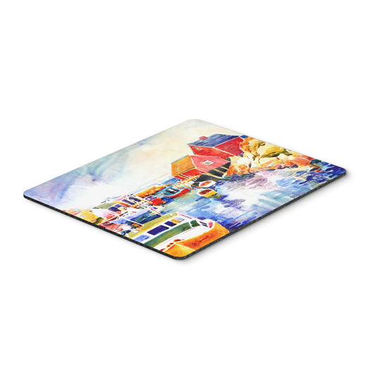 Caroline's Treasures 6059MP Boats at Harbour with a View Mouse Pad, Hot Pad or Trivet for Home Office Gaming Working Computers Laptop Mouse